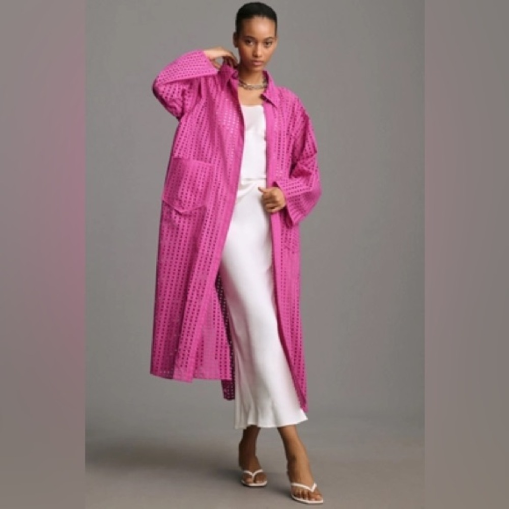 New in package, Anthropologie Eyelet Collared Duster in Violet 😍